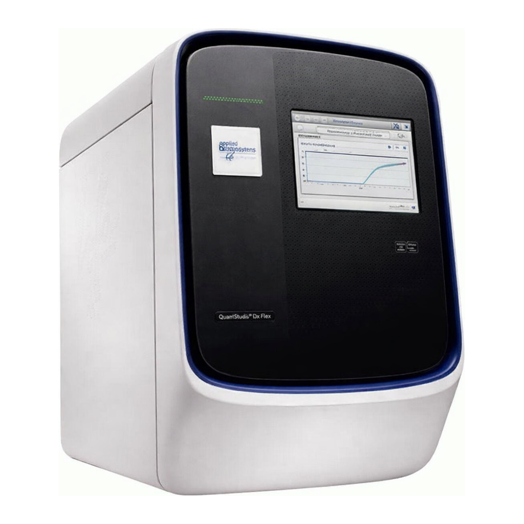 Thermo Fisher Scientific QuantStudio 12K Flex Real-Time PCR System, Array Card block, laptop