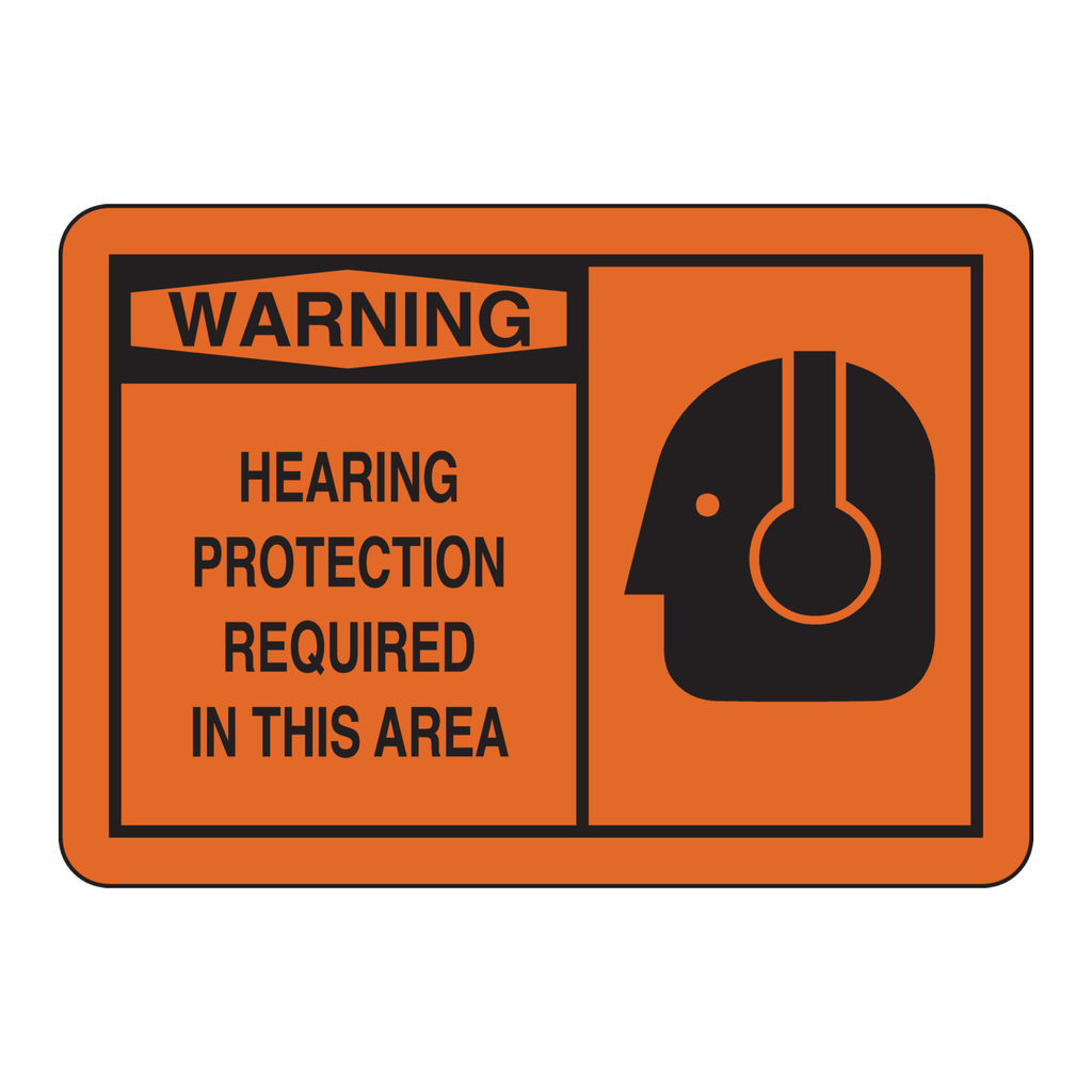 Brady WARNING Hearing Protection Required In This Area Sign