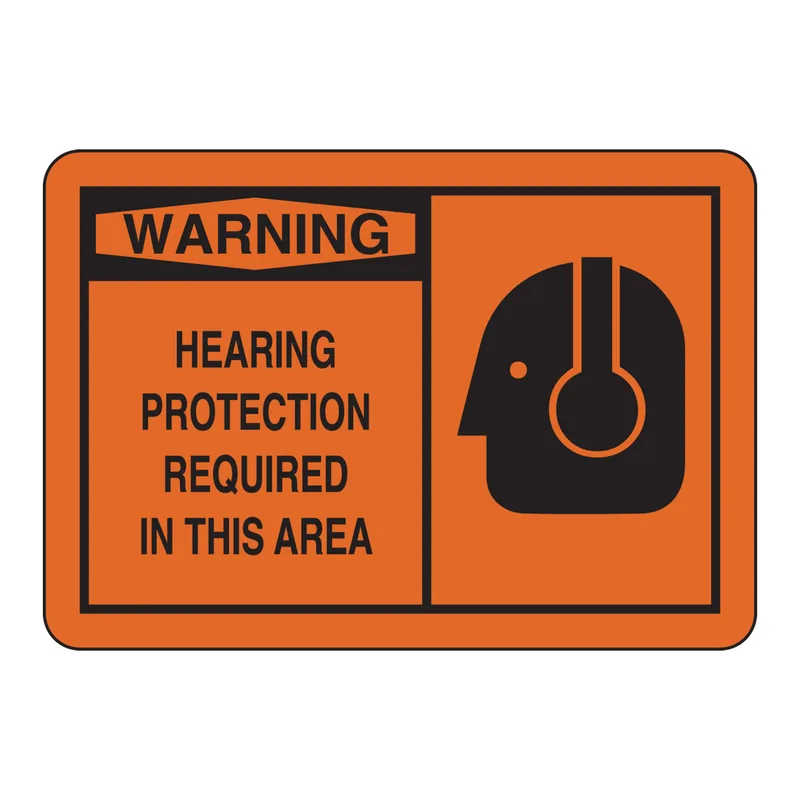 Brady WARNING Hearing Protection Required In This Area Sign