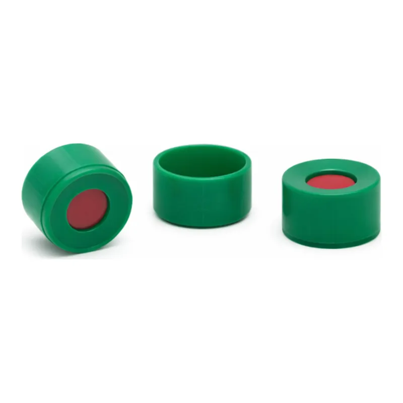 Agilent Caps, screw type, green, 100/PK