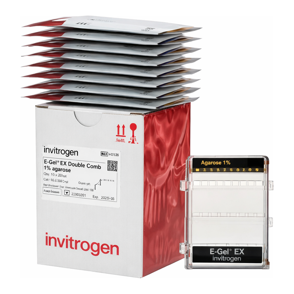 Thermo Fisher Scientific E-Gel EX Double Comb Agarose Gels, 1%, 10 Gels