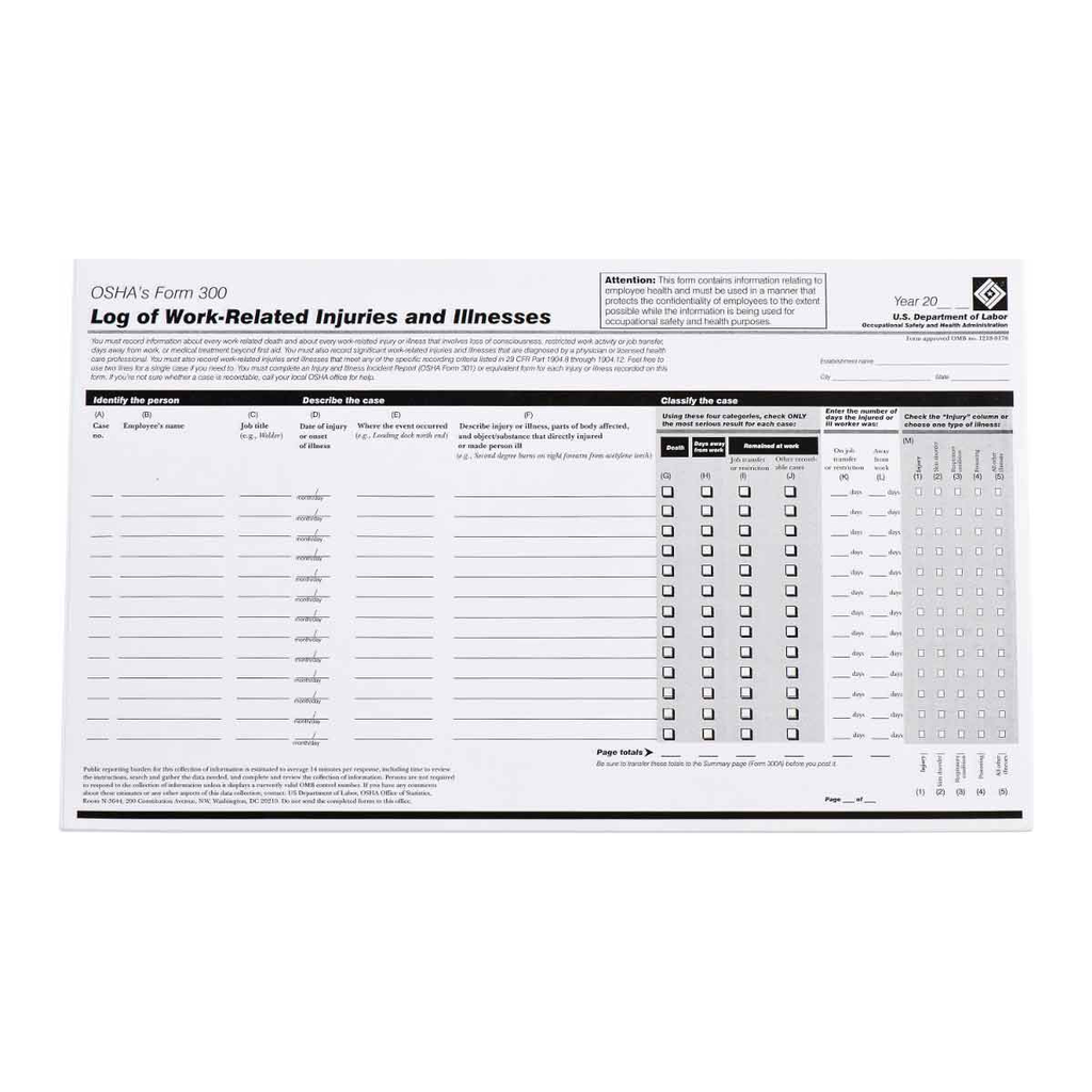 Brady OSHA 300E Forms