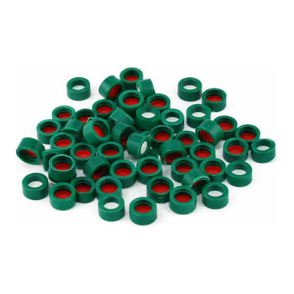 Restek Caps, Short Screw, 9mm Green PTFE/Sil Pack of 1000