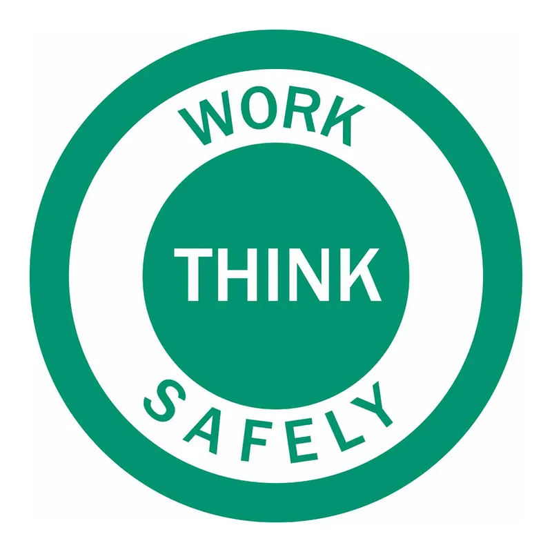 Brady Think Work Safely Hard Hat Labels
