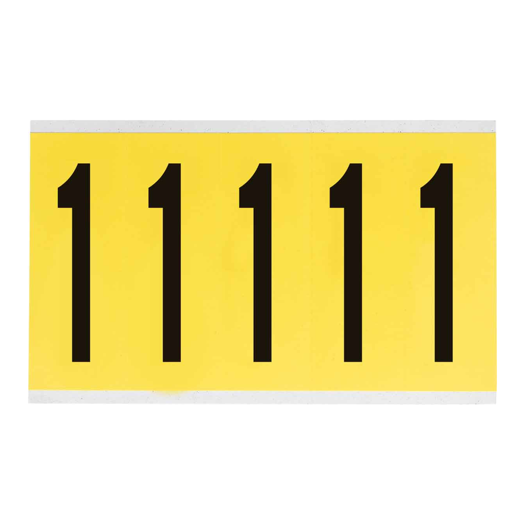Brady 3.875" Character Height Black on Yellow Repositionable Numbers and Letters