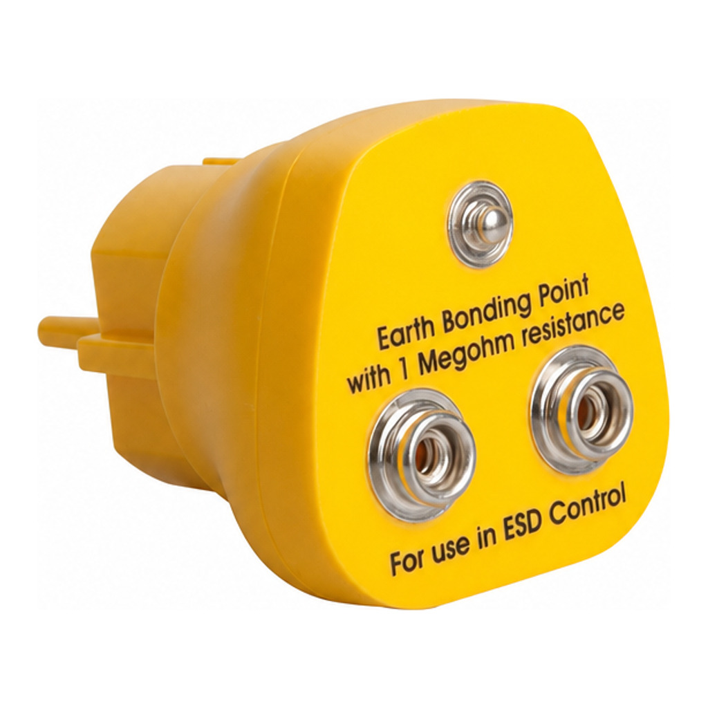 EU grounding plug, 2x 10 mm press button