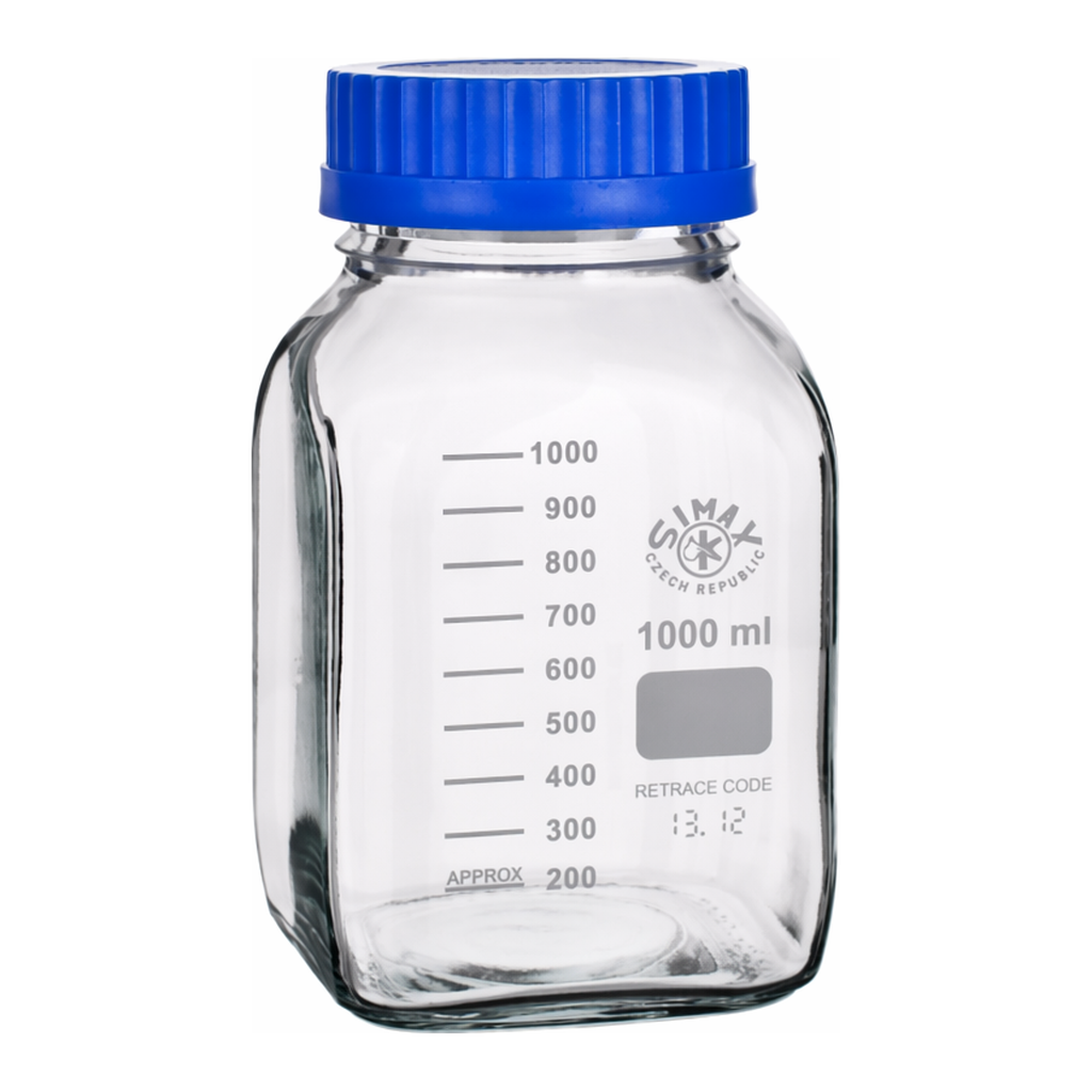 GL80 Wide Mouth Square Laboratory Bottle, Simax GL80 광구 사각 랩 바틀
