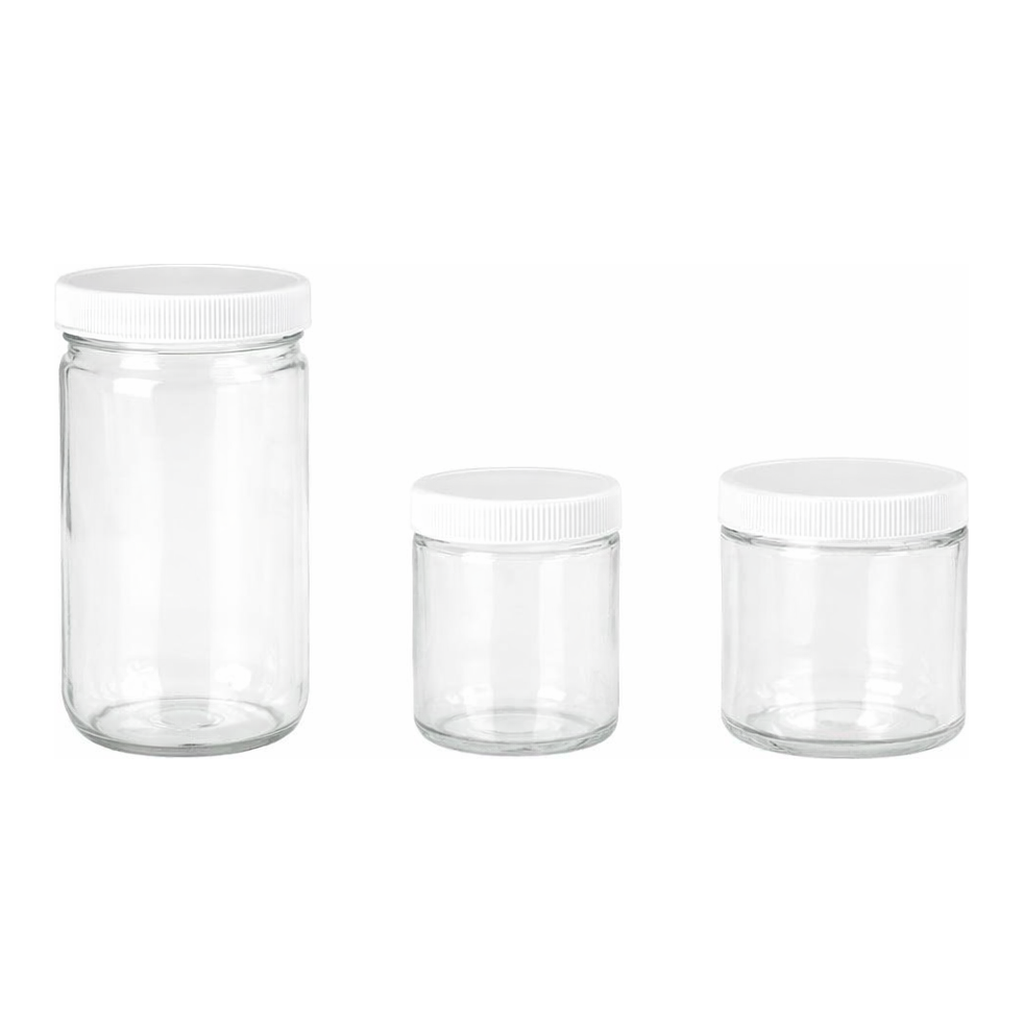Clear Short Straight Side Round Bottle Jar 단형 대 광구병, with F217 Foam Lined