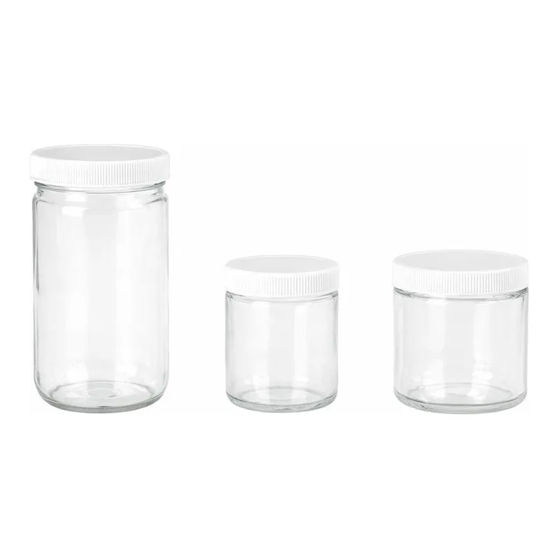 Clear Short Straight Side Round Bottle Jar 단형 대 광구병, with F217 Foam Lined