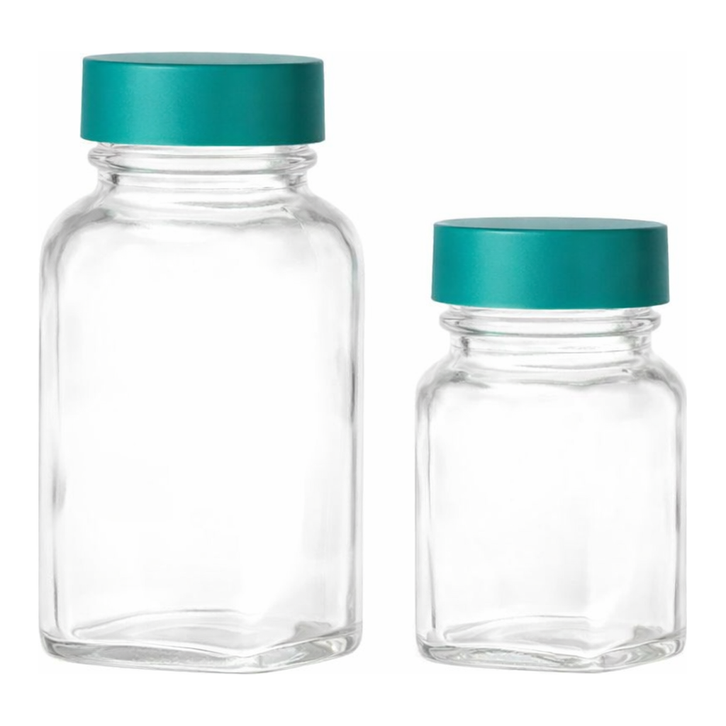 Clear Square Tablet Bottle Jar 사각 태블릿 광구병