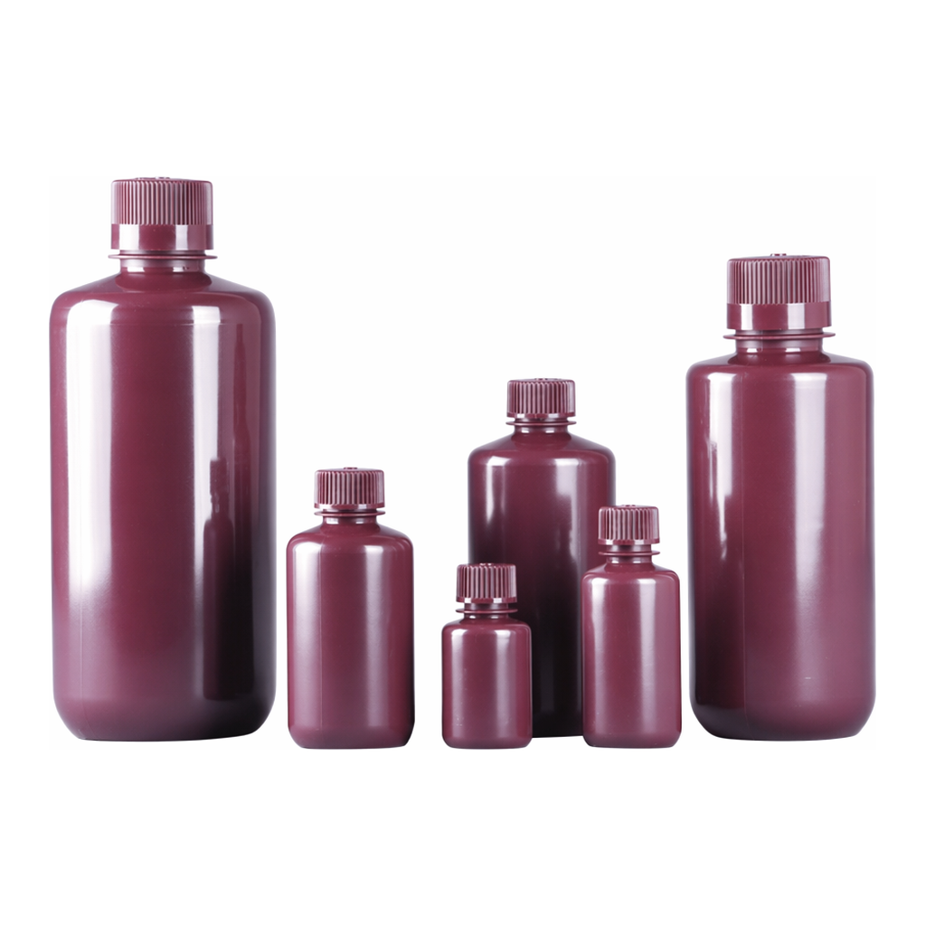 Amber Narrow-Mouth Bottle, HDPE 갈색 HDPE 세구병
