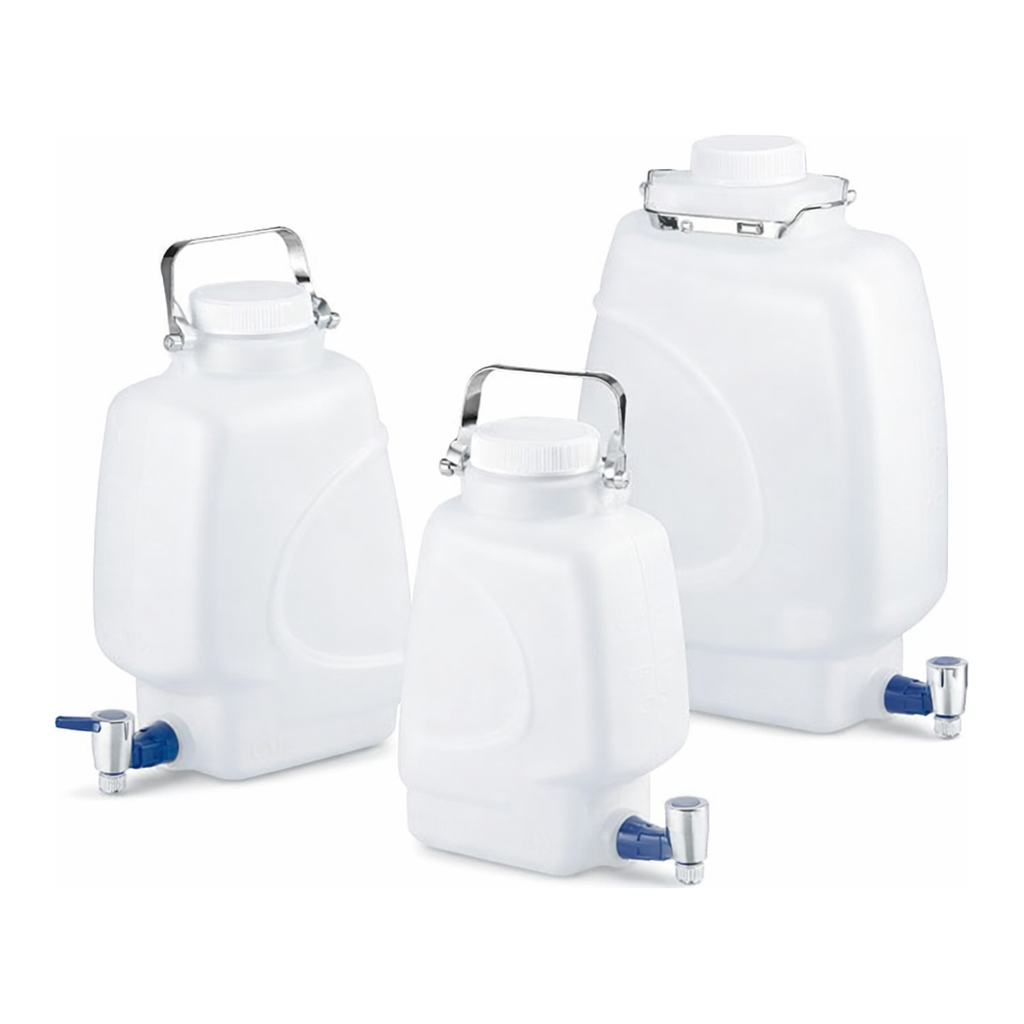 Carboy with Stopcock, Rectangular, PP PP 사각 증류수 통 [병]
