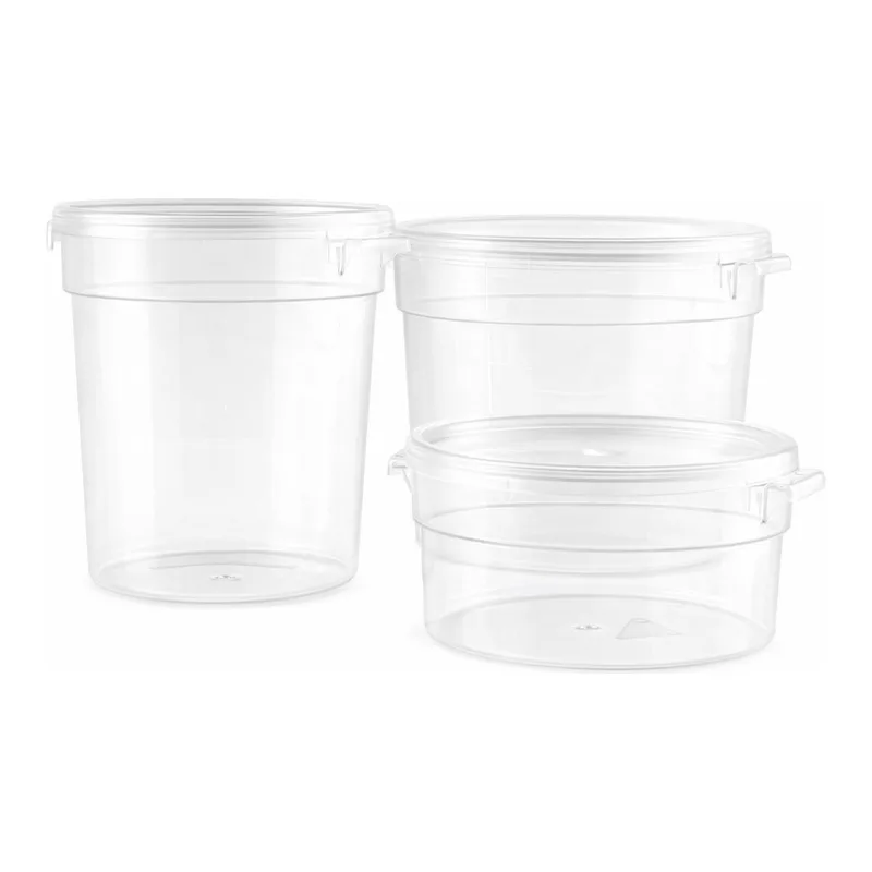 PC Container with Cover 투명 PC 원형 용기