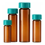 Amber Sample Vial with Cap 갈색 샘플 바이알, 캡 일체형