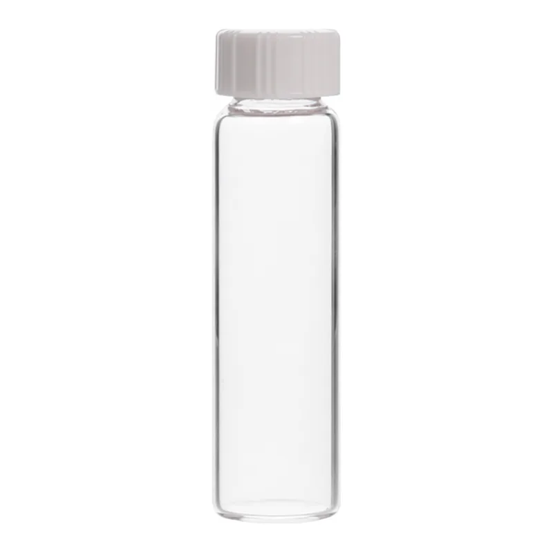 Clear Sample Vial with White Teflon/Rubber Lined Cap, Kimble 투명 샘플 바이알, 내열 & 내화학 라이너