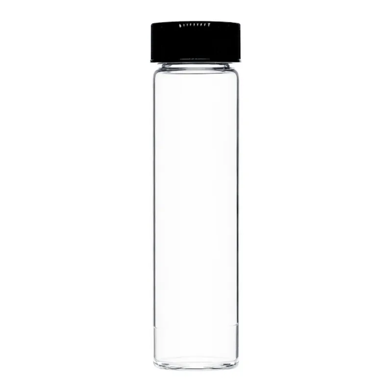 Clear Sample Vial with Black Pulpvinyl-faced Phenolic Cap, Kimble 투명 샘플 바이알, Pulpvinyl-faced