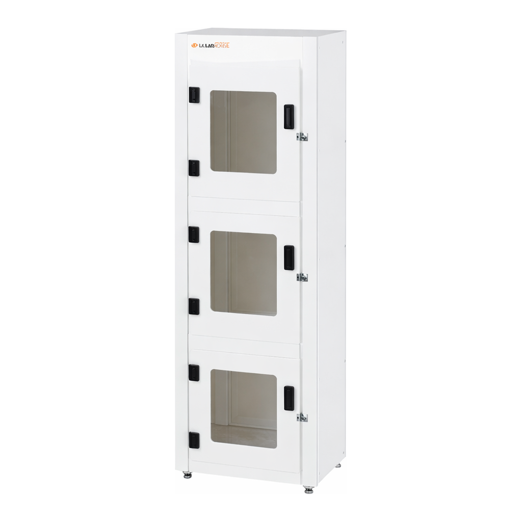 PVC/PP Solvent Storage Cabinet 내산성 배기형 시약장. 3단 여닫이형
