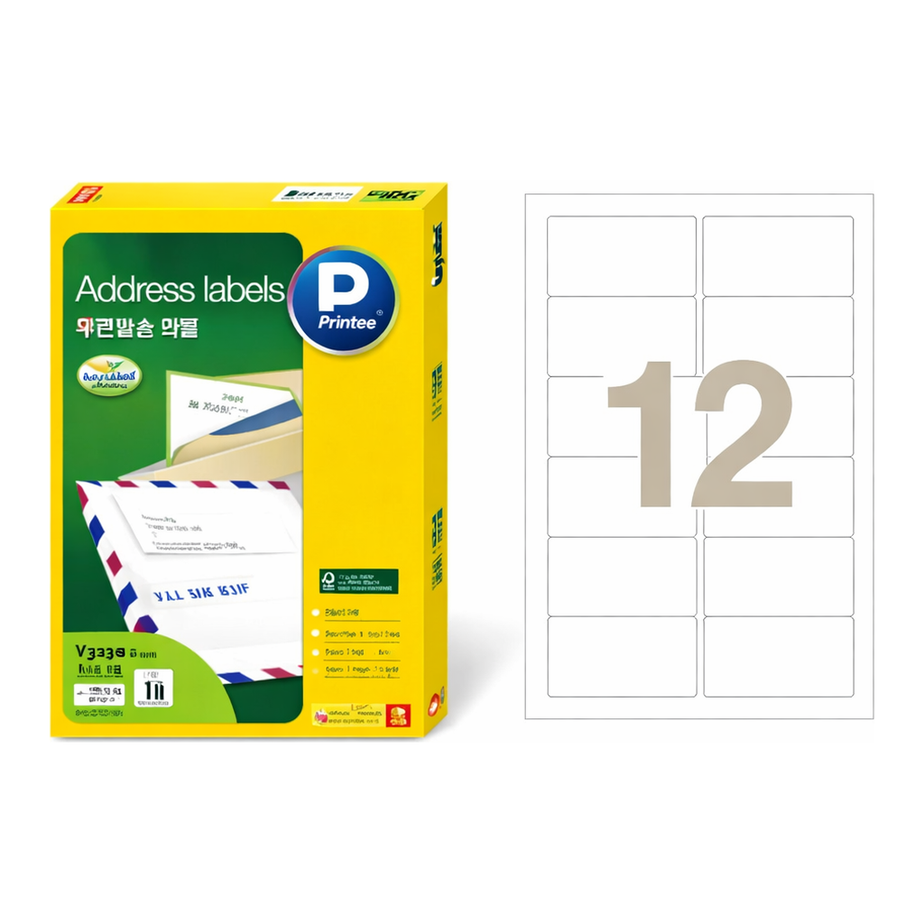 OFFICENEX 우편발송용라벨(V3270/12칸/20매/프린텍)친환경 인증 상품