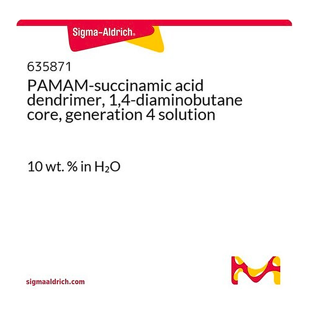 Merck PAMAM-succinamic acid dendrimer, 1,4-diaminobutane core, generation 4 solution
