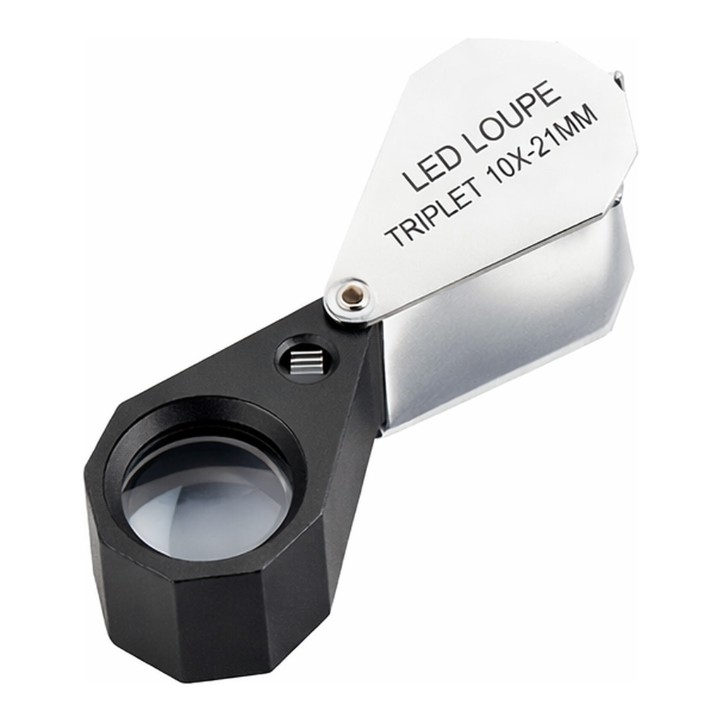 AS ONE folding type loupe 10 x white LED with LED Light
