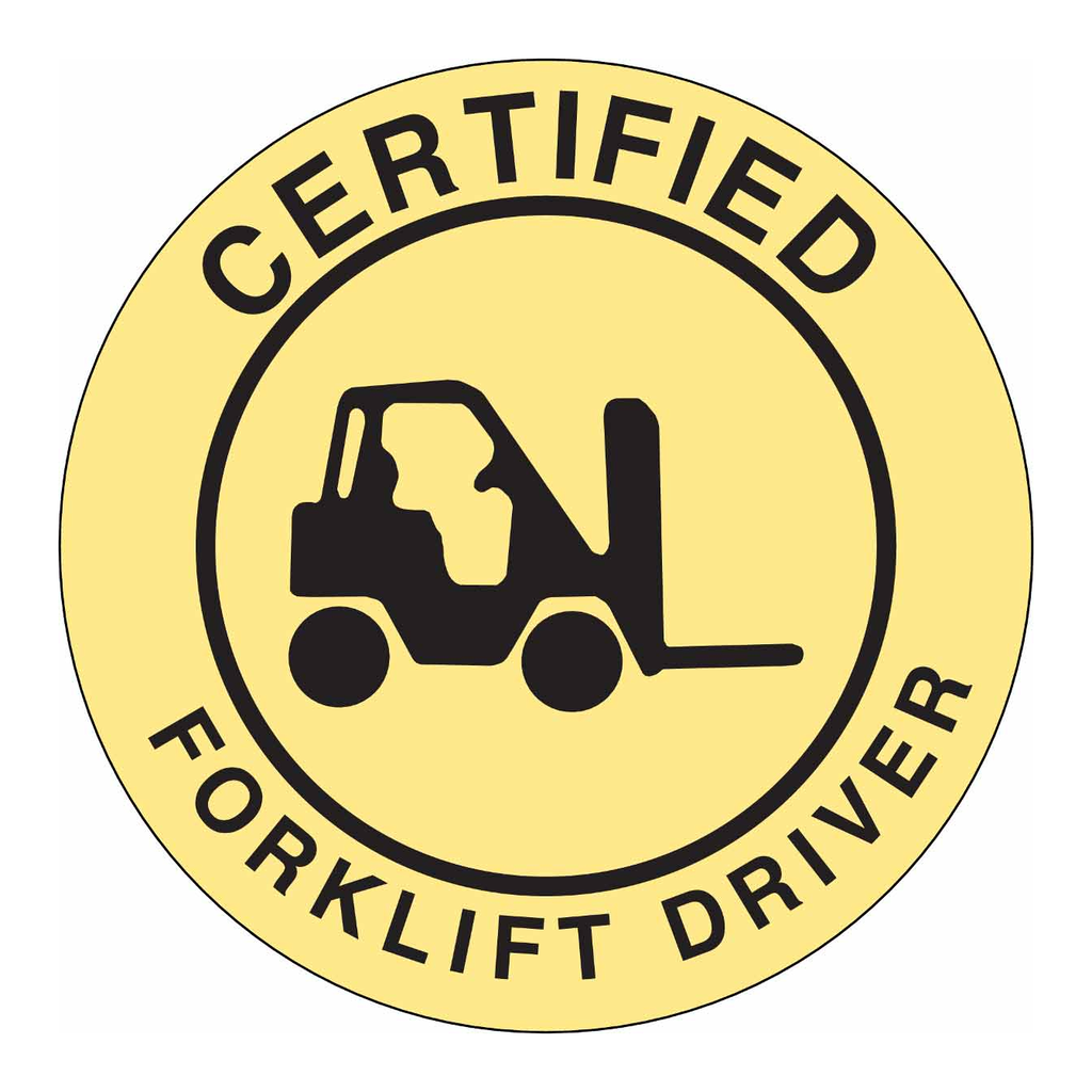 Brady CERTIFIED FORKLIFT DRIVER Hard Hat Labels