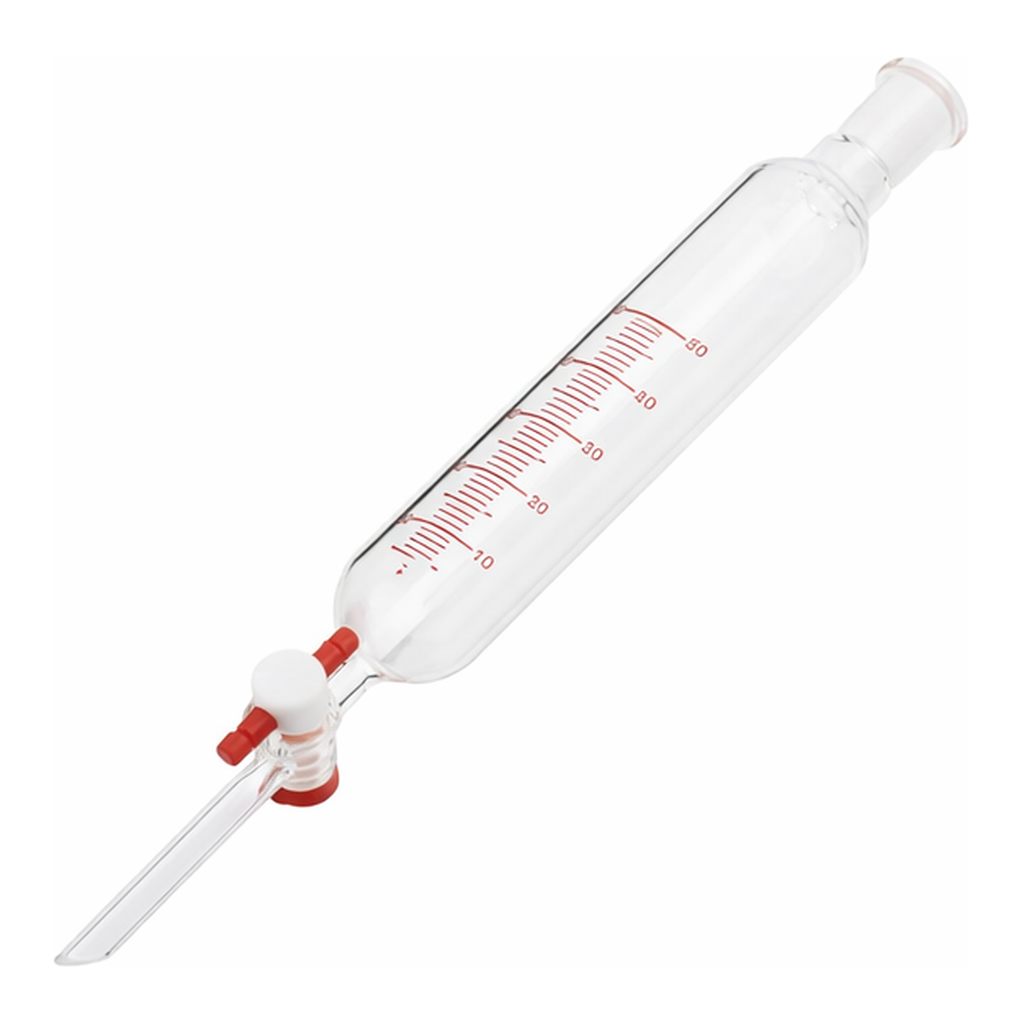 AS ONE Cylindrical Separatory Funnel (PTFE Cock With Scale, Without Bottom Sliding) 60mL