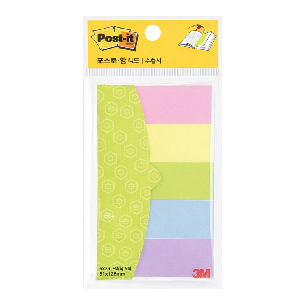 OFFICENEX 3M 포스트잇 수첩식 파스텔 25x76mm 총125장 5패드