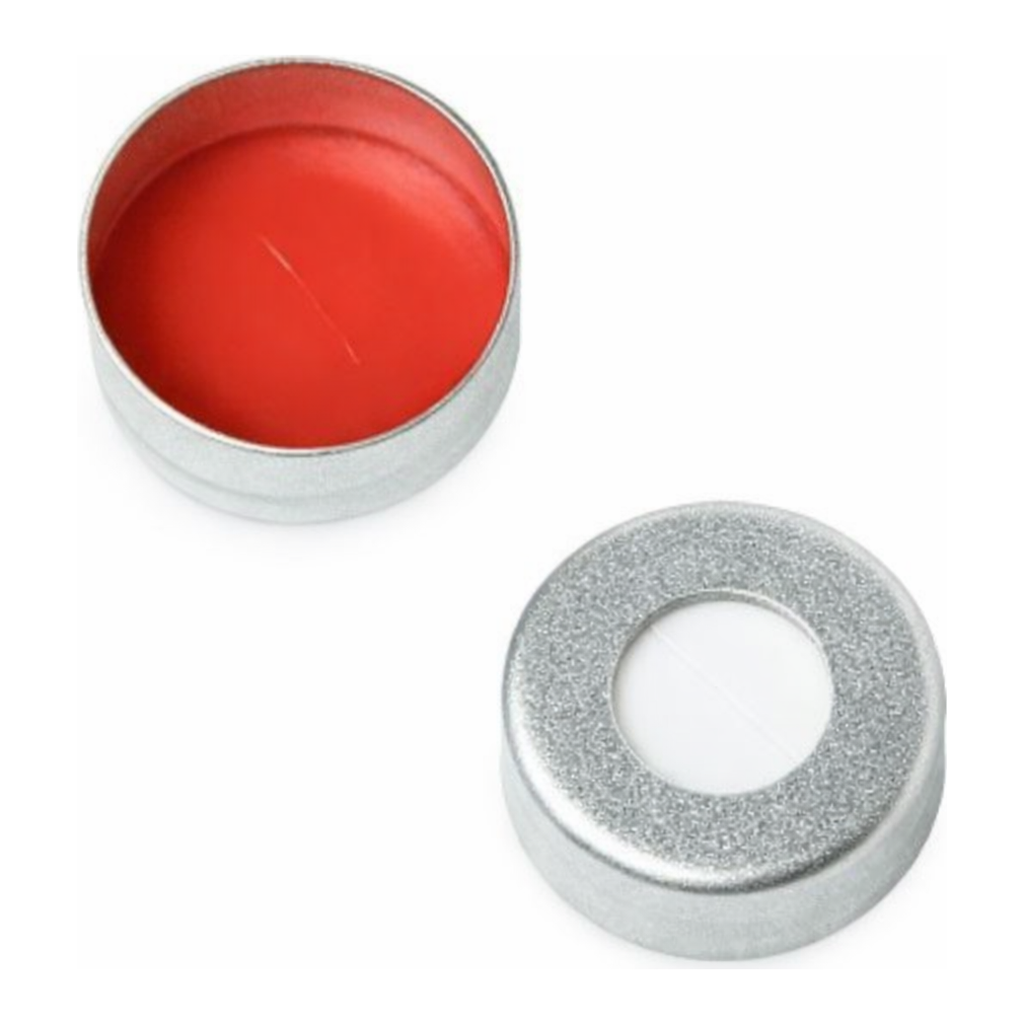 Restek Aluminum Crimp Seals, 11mm, Silver Seal PTFE/Silicone w/Slit 1000-pk