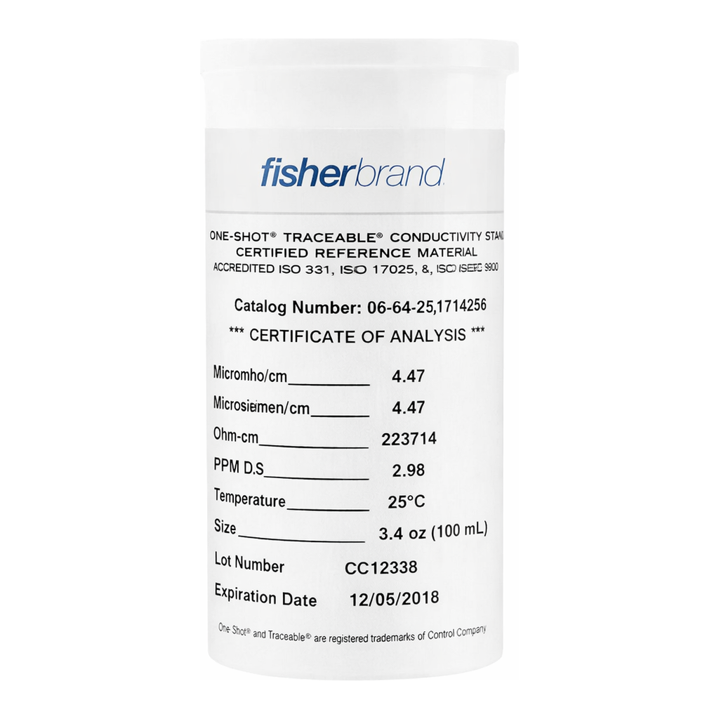 Thermo Fisher Scientific Traceable One-Shot Conductivity Calibration Standards Certified Reference Material Producer (CRM), Fisherbrand
