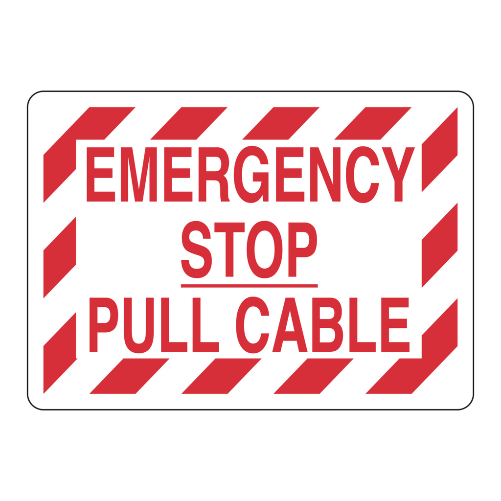 Brady Emergency Stop Pull Cable Sign
