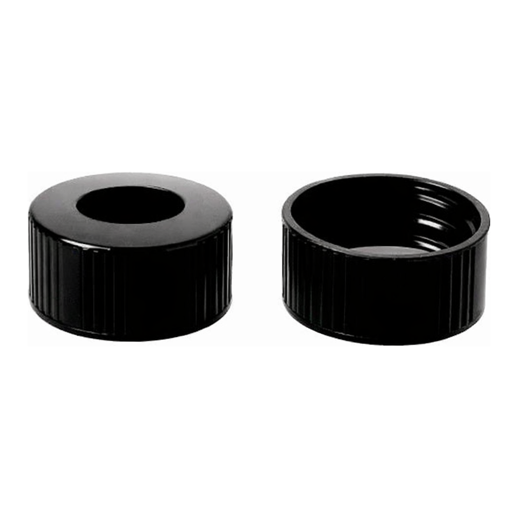 Thermo Fisher Scientific Kimble Black Phenolic Unlined Screw Thread Closures with Open Tops