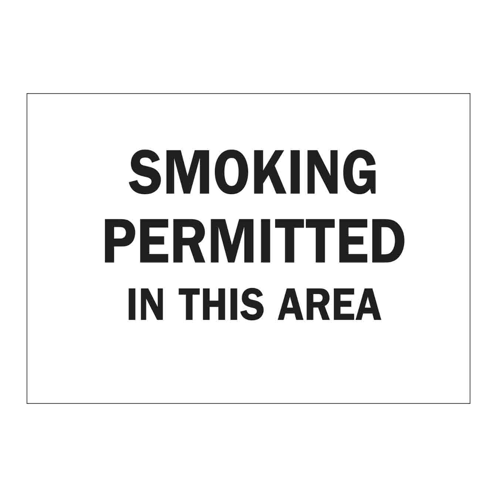 Brady Smoking Permitted In This Area Smoking Permitted In This Area Sign