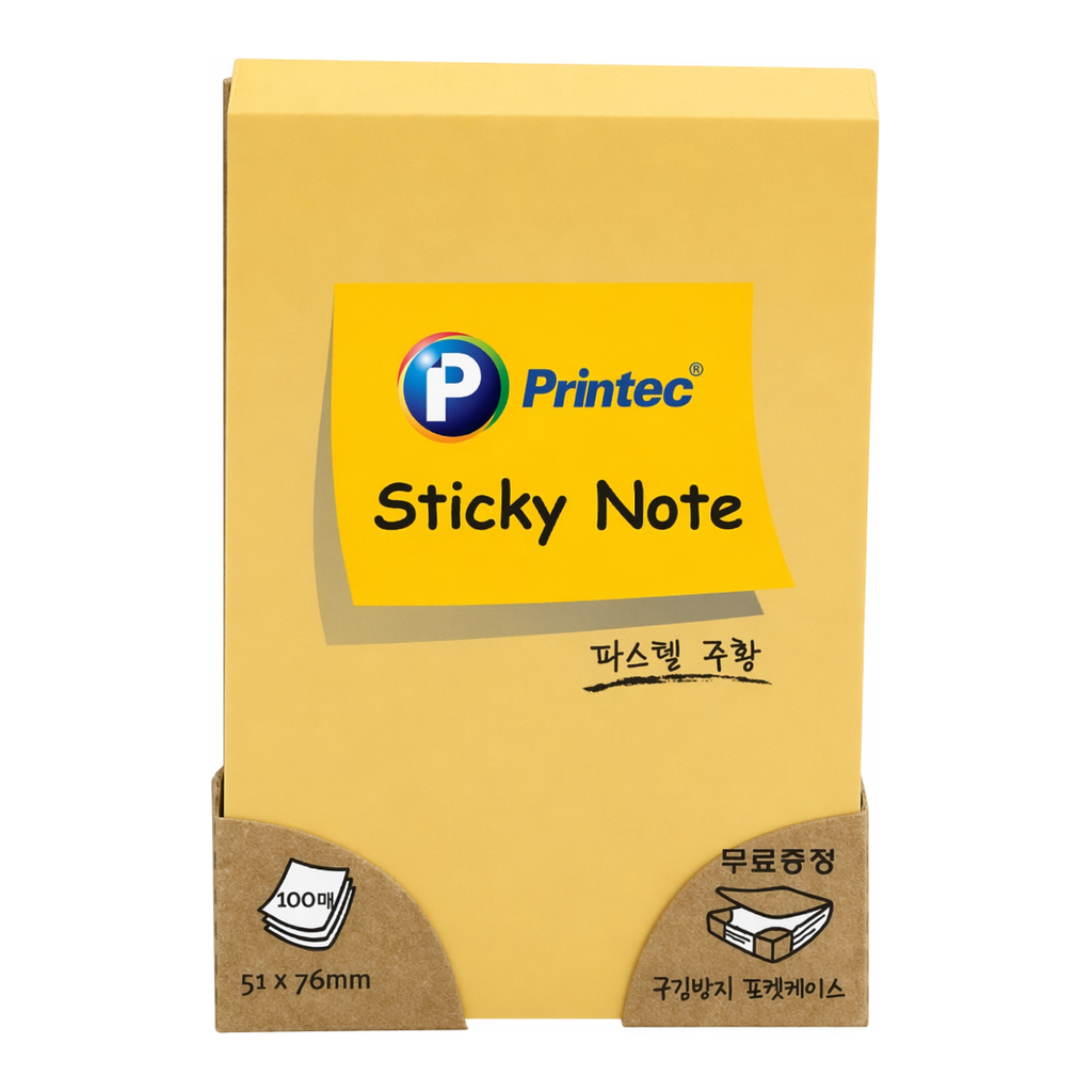 OFFICENEX 프린텍 5176O 스티키노트 파스텔주황 51*76 100매