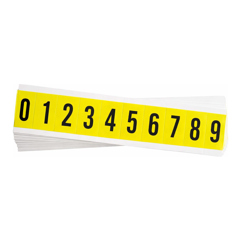 Brady 1" Character Height Black on Yellow Repositionable Numbers Kit