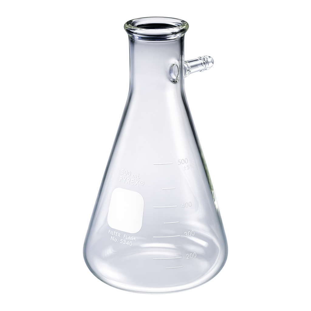 Merck Pyrex(R) heavy wall graduated filtering flask, with tubulation
