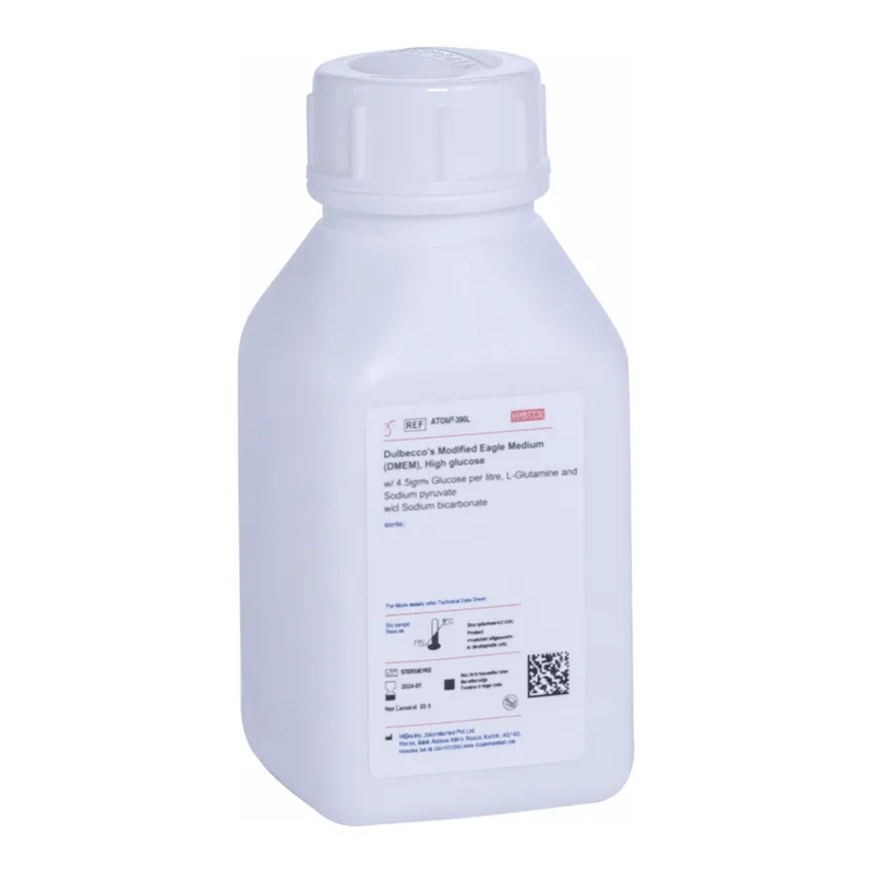 Himedia Dulbecco`s Modified Eagle Medium (DMEM), High glucose w/ L-Glutamine, 4.5gms Glucose per litre, Sodium pyruvate and 25mM HEPES buffer w/o Sodium bicarbonate