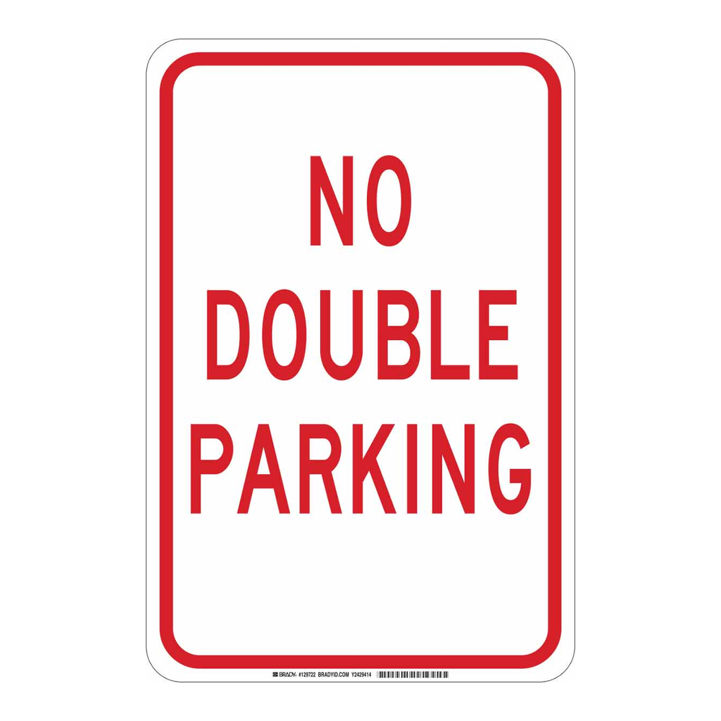 Brady No Double Parking Sign