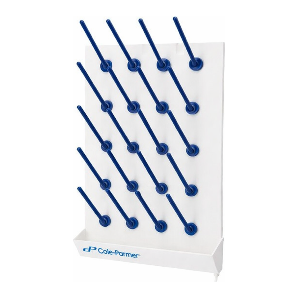 Thermo Fisher Scientific Cole-Parmer PP 20-Place Wall Mount Drying Rack w/Pegs