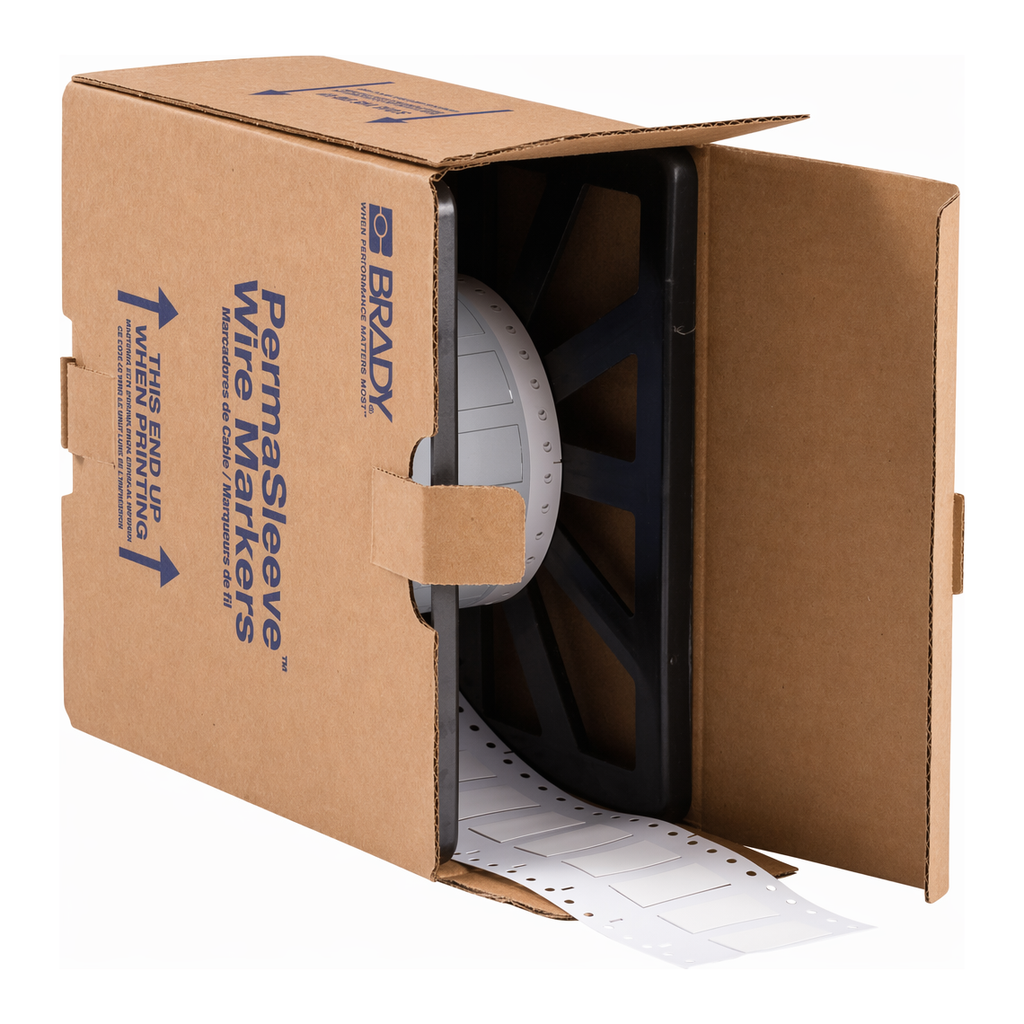 Brady PermaSleeve Fluid Resistant Heat Shrink Labels, 1/2" Dia, for 3" Core Printers