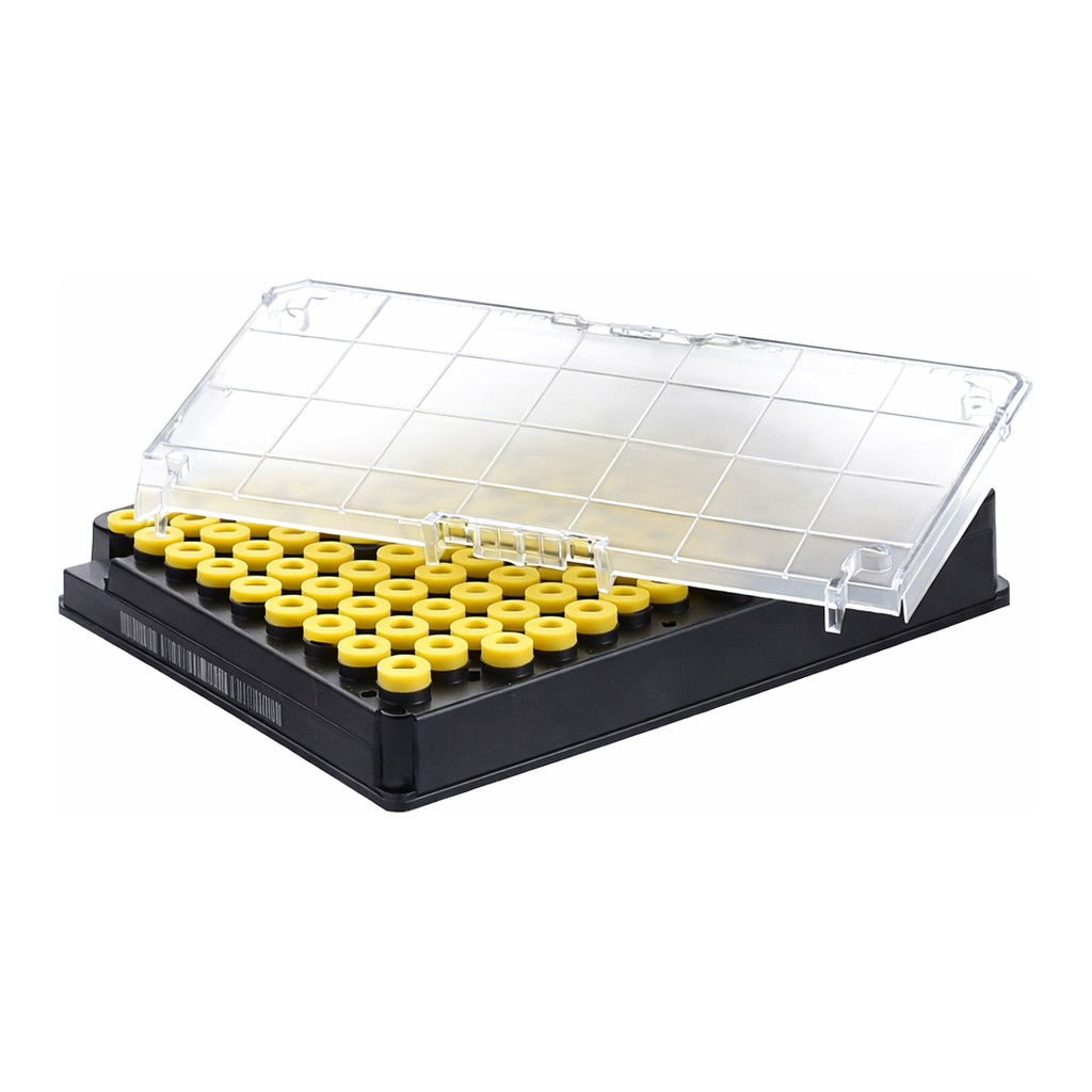 Greiner Bio One CRYO.S BIOBANKING TUBES, 300 µL, 2D CODES,RACK WITH 96 CAPPED TUBES, WITH SCREW CAP YELLOW, STERILE, 5 RACKS/BAG, 1 MANUAL CAPPING TOOL