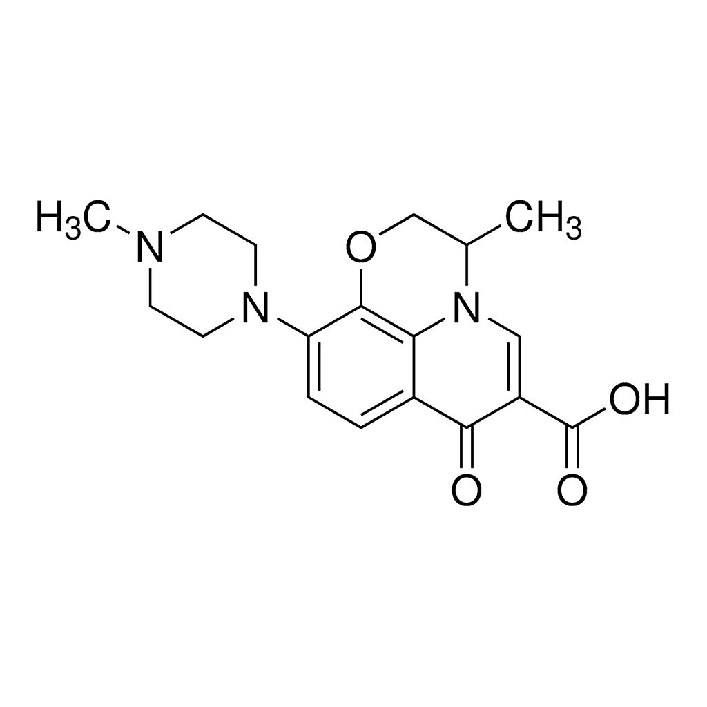 Merck (3RS)-3-Methyl-10-(4-methylpiperazin-1-yl)-7-oxo-2,3-dihydro-7H-pyrido[1,2,3-de]-1,4-benzoxazine-6-carboxylic acid