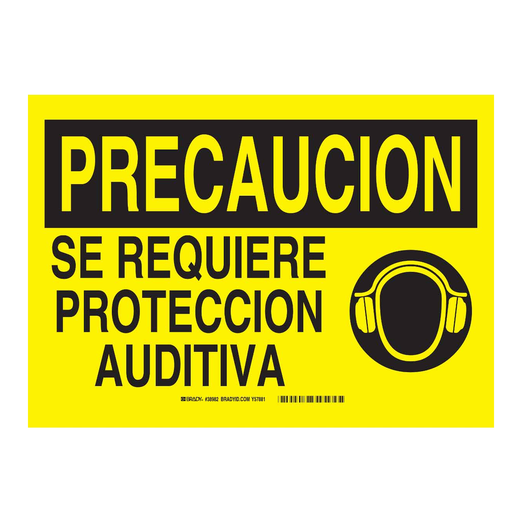 Brady PRECAUCION Se Requiere Proteccion Auditiva Sign