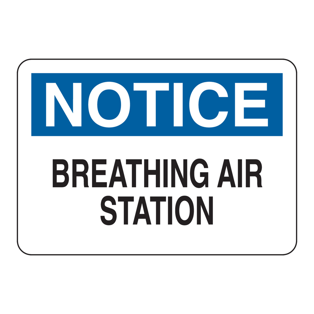 Brady NOTICE Breathing Air Station Sign