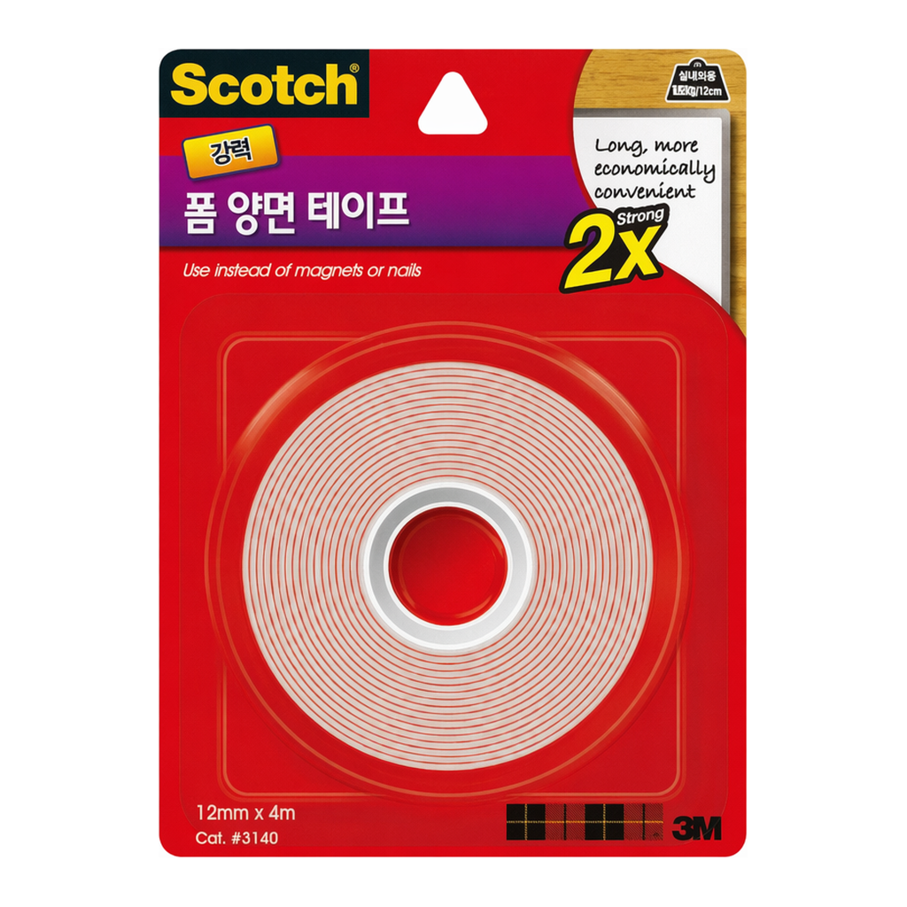 OFFICENEX 3M 스카치강력폼양면테이프 3140(12mmx4.0m)