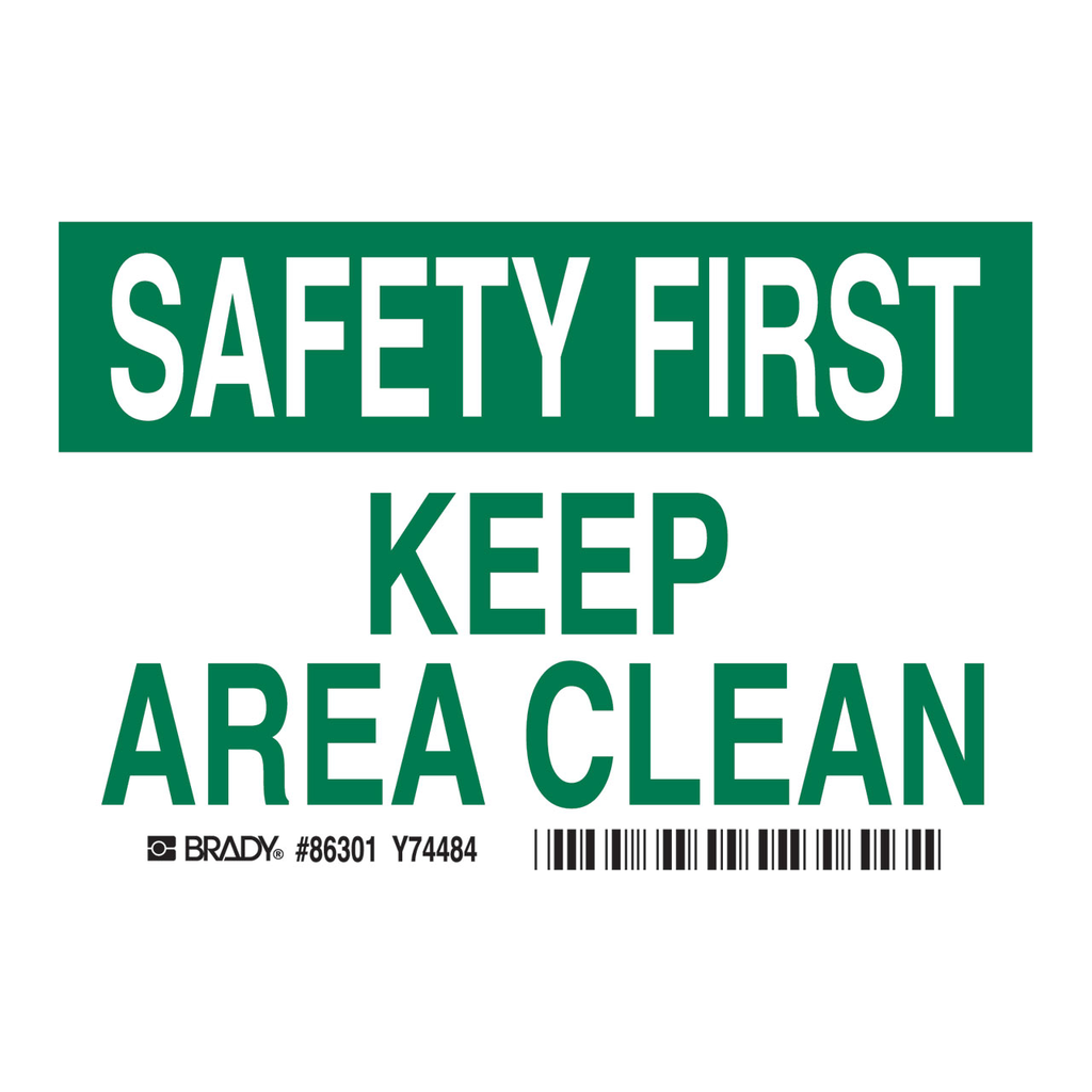 Brady SAFETY FIRST Keep Area Clean Labels