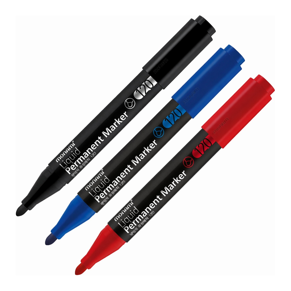 OFFICENEX 모나미 생잉크유성매직 120(2.0mm/흑색/둥근닙)