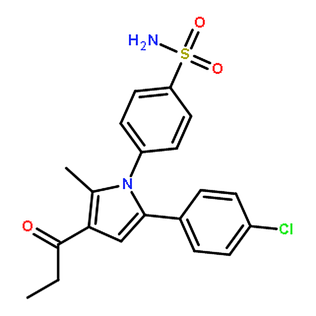 RHAWN 4-[5-(4-chlorophenyl)-2-methyl-3-propanoylpyrrol-1-yl]benzenesulfonamide