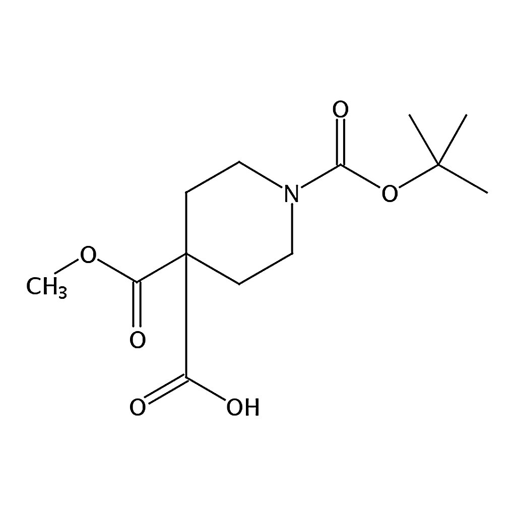 RHAWN 1-(tert-Butoxycarbonyl)-4-(methoxycarbonyl)piperidine-4-carboxylic acid