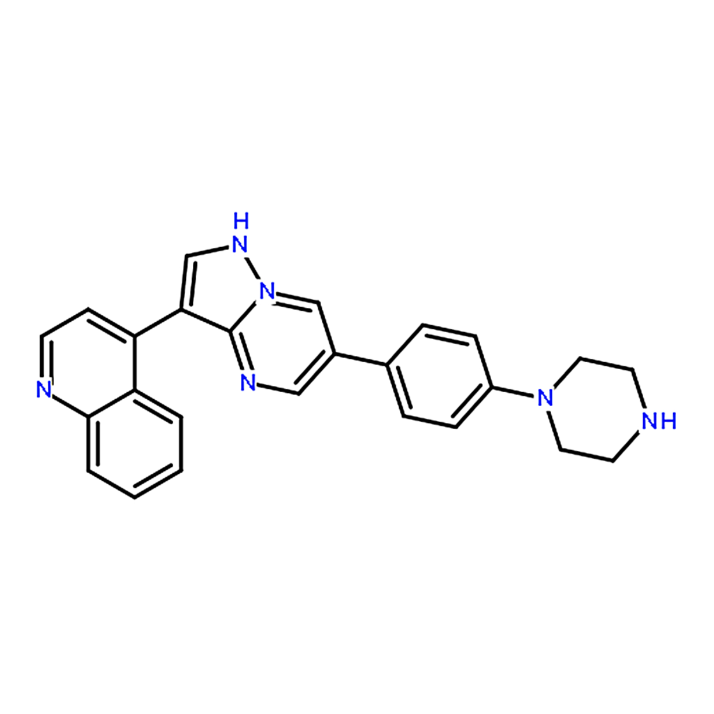 RHAWN 4-[6-(4-piperazin-1-ylphenyl)pyrazolo[1,5-a]pyrimidin-3-yl]quinoline
