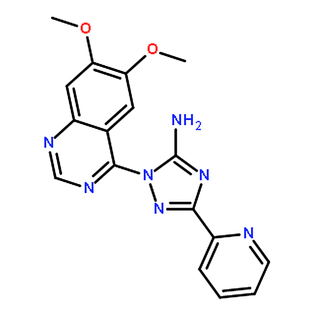 RHAWN 2-(6,7-dimethoxyquinazolin-4-yl)-5-pyridin-2-yl-1,2,4-triazol-3-amine